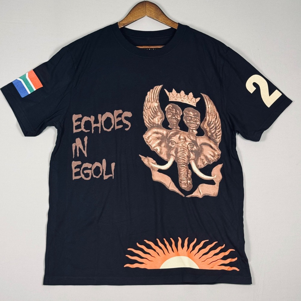 Travis Scott Echoes in Egoli T-Shirt Mens Large Black NWOT Circus Maximus Tour